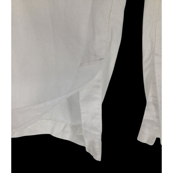 Athleta Cabo Linen Wide Leg Pant Calla Lily White Size 6 With Elastic Waist - Picture 4 of 10